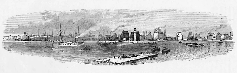 Buffalo Harbor, aallonmurtajalta, 1883