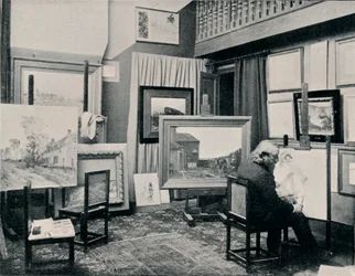 C. Cazin studiossaan, s. 1897