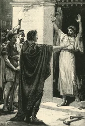 Caesar, joka omistaa aarteen Saturnuksen temppelissä, 1890.