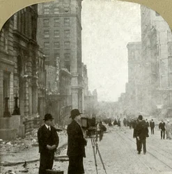 California St. odottaa lauttavarikkoa - Banking District, 1906.