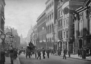 Cannon Street, katsoen länteen, Lontoon kaupunki, vuosi 1910 1911