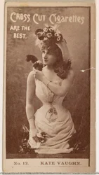Kortti numero 12, Kate Vaughn, näyttelijät ja näyttelijät -sarjasta N145-2, jonka julkaisi Duke..., 1880-luku.