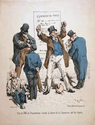 Karikatyyri omistajista, Pariisin kommuuni, 1871.