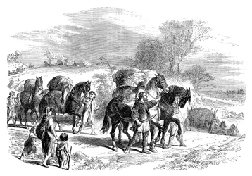 Leivän kantaminen Lontooseen hevoshevosilla, n. 1895