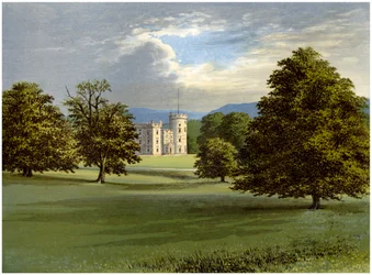 Castle Forbes, Aberdeenshire, Skotlanti, Lord Forbesin koti, vuodelta 1880