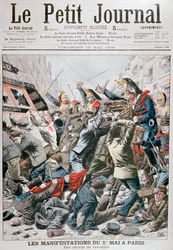 Ratsuväen panos 1. toukokuuta pidetyssä mielenosoituksen aikana Pariisissa, 1906