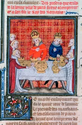 Kaarle IV vastaanottamassa lahjoja, 1375-1379
