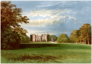 Chillingham Castle, Northumberland, Earl of Tankervillen koti, vuodelta 1880