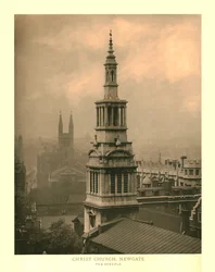 Christ Church, Newgate, The Steeple, 1800-luvun puolivälissä.