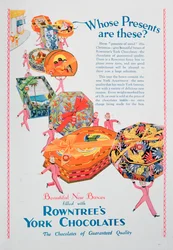 Joulumainos Rowntrees York Chocolatesille, 1928