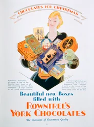 Joulumainos Rowntrees York Chocolatesille, 1928