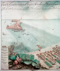 Veracruzin kaupunki Meksikossa 1600-luvulla