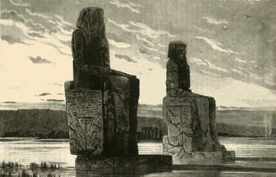 Kolossaaliset patsaat Thebessa, 1890.