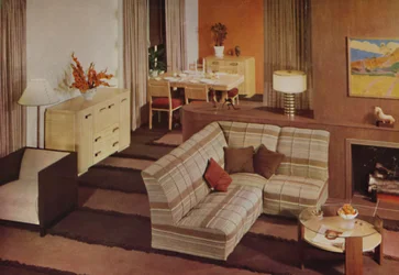 Yhdistelmä ruokasali-olohuone New Yorkissa, 1938