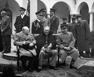 Liittoutuneiden johtajien konferenssi, Jalta, Krim, Neuvostoliitto, helmikuu 1945