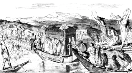 Saattue palaa hautausmaan kanssa, Egypti, 1881