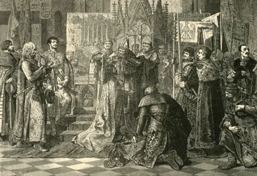 Unkarin Ludvig I:n kruunaaminen Puolan kuninkaaksi Krakovassa, 1370, 1890.
