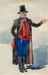 Pukusuunnittelu Dear Little Denmark, Prince of Wales -teatterille, 1909