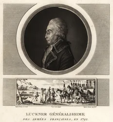 Kreivi Nicolas Luckner, Ranskan vallankumouksellinen kenraali, Generalissime des Armees Francaises, teloitettiin vuonna 1794
