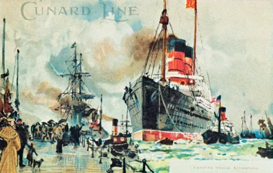 Cunard Line, Landing Stage, Liverpool, c1900.