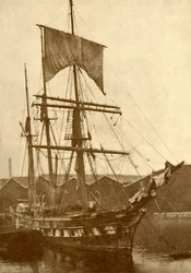 Cutty Sark, kuuluisa vanha kiinalainen Clipper, joka rikkoi kaikki nopeusennätykset 70- ja 80-luvuilla