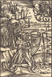 David soittaa harppua, c. 1500.