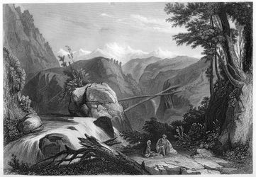 Deobun, lähellä Umballahia, Intia, vuodelta 1860