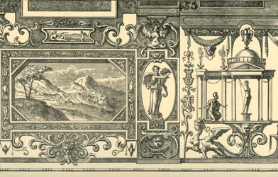 Suunnittelu seinä- tai kattokoristeeksi groteskilla maulla, 1500-luku, 1881.