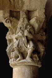 Yksityiskohta pääkaupungista Sant Pere de Galligantsin luostarissa, 1100-luku