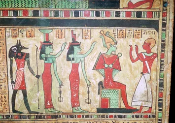 Yksityiskohta egyptiläisestä hautauslaatta