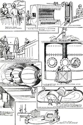 Kaaviot, jotka kuvaavat rättien ja esparto-ruohon valmistusta paperinvalmistukseen, c1917