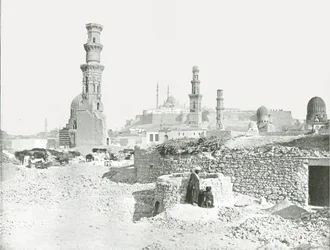 Kaukainen näkymä Citadelille, Kairo, Egypti, 1895.