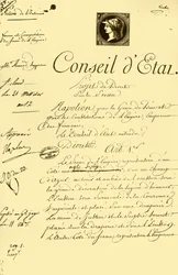 Asetusluonnos keisarillisen sinetin muodosta ja koostumuksesta, 10.7.1804, 1921.
