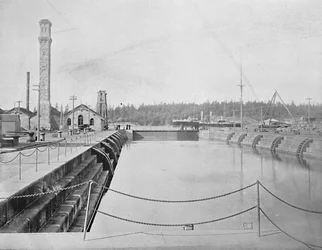 Dry Dock Esquimaltissa, Brittiläisessä Kolumbiassa, 1897.