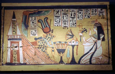 Egyptiläinen maalaus puiselle shabti-laatikolle