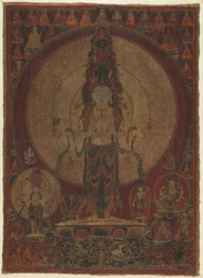 Yksitoistapäinen, tuhatkätinen myötätunnon bodhisattva Avalokiteshvara, n. 1500.