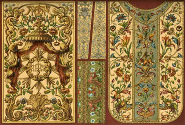 Kirjonta, nahkaverhoilu, kultasepän töitä, 1600-, 1700- ja 1800-lukuja, 1898.