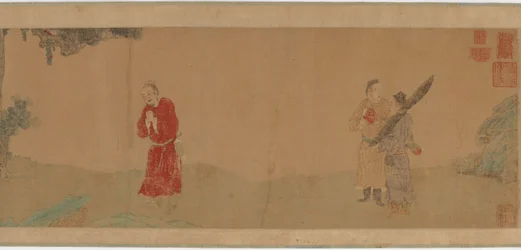 Keisari Shi Le kunnioittaa buddhalaista munkkia, 1368-1644.