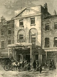 Sisäänkäynti Astleys-teatteriin vuonna 1820, n. 1878.