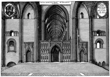Sisäänkäynti vanhan St Paulin katedraalin kuoroon, City of London, 1892