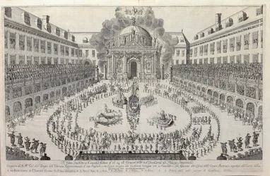 Ratsastusbaletti Wienin Hofburgin pihalla, 1667.