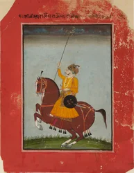 Ratsastusmuotokuva Maharaja Zorawar Singh of Bikanerista, 1835-1840