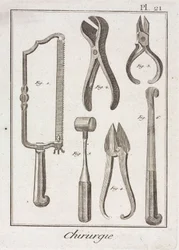 Laitteet, Early-Modern Kirurginen saha ja muut instrumentit