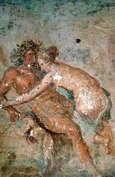 Eroottinen seinämaalaus, Pompeji, Italia
