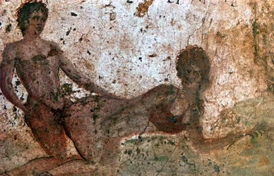 Eroottinen seinämaalaus, Pompeji, Italia