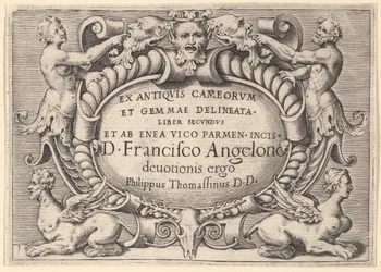 The Book of the Ancients of Cameorum and Gemma Delineated by Enea Vic..., julkaistu n. 1599-1622.