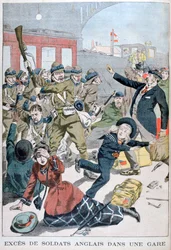 Brittiläisten sotilaiden ylijäämät rautatieasemalla, 1902
