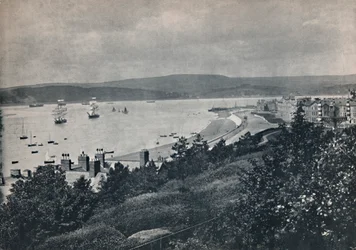 Exmouth - Näkymä, jossa näkyy ranta ja vastakkainen ranta, 1895