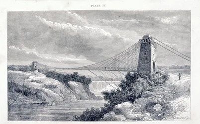 Falls View Suspension Bridge, Niagara, Pohjois-Amerikka, c1869-c1889