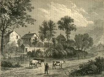 Maatila Regents Parkissa, 1750, c1876.